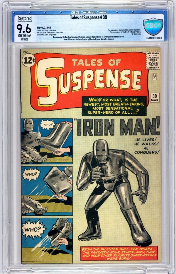 Tales of Suspense 39 CBCS 96 OWW MP 1st Iron Man 1963 Not CGC PGX Stunning