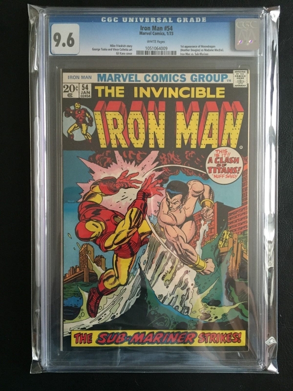 Iron Man 54 CGC 96 White Pages  1st App Moondragon Sub Mariner battle