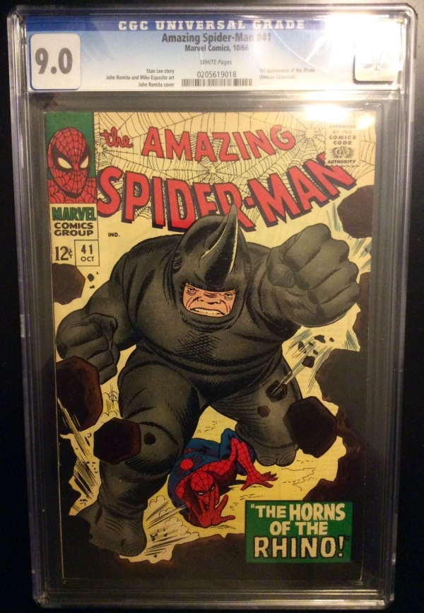 Amazing Spiderman  41 cgc 901st print Stan lee Romita Origin of Rhino