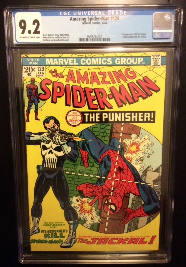 THE AMAZING SPIDERMAN  129 cgc 92 1st Punisher  Daredevil Lee  Romita