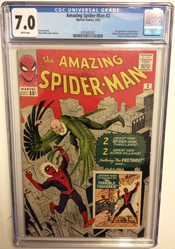 AMAZING SPIDERMAN  2 CGC 70 3rd after Fantasy 15 Stan Lee 1 st Vulture 