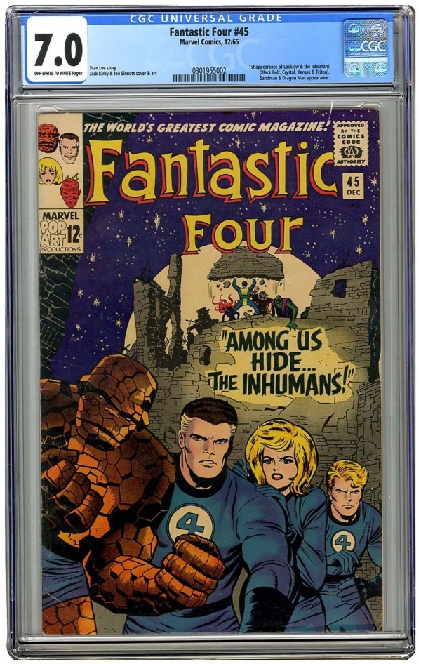 Fantastic Four 45 Vol 1 CGC 70 Very Nice Higher Grade Unrestored 1st Inhumans