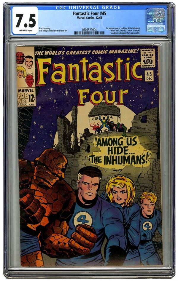 Fantastic Four 45 Vol 1 CGC 75 Beautiful High Grade Unrestored 1st Inhumans