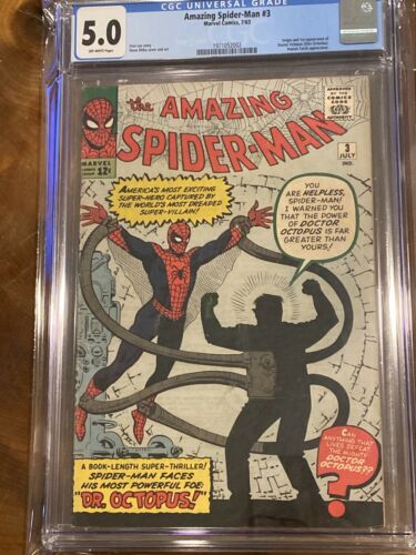 Amazing SpiderMan 3 CGC 50 OW 1st Doctor Octopus 1963 Marvel Stan Lee MCU HOT