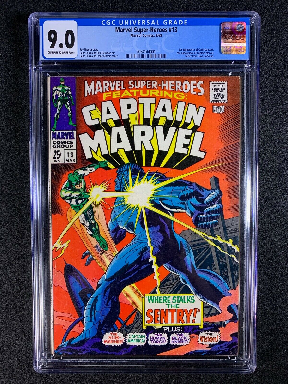 Marvel SuperHeroes 13 CGC 90 1968  1st app of Carol Danvers