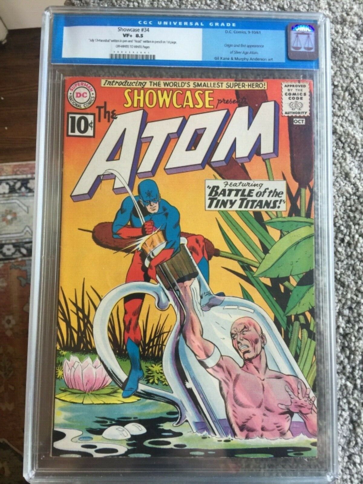 RARE 1961 SILVER AGE SHOWCASE 34 CGC 85 UNIVERSAL KEY 1ST ATOM OWW BEAUTIFUL