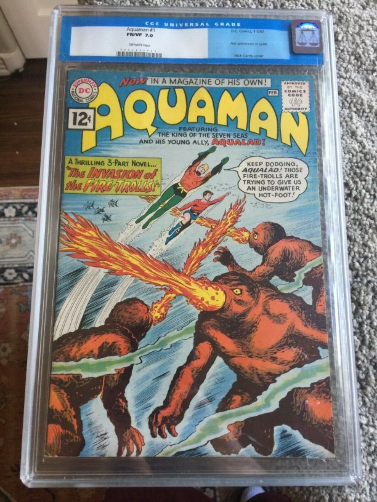 RARE 1962 SILVER AGE AQUAMAN 1 CGC 70 UNIVERSAL KEY OWW BEAUTIFUL UNPRESSED