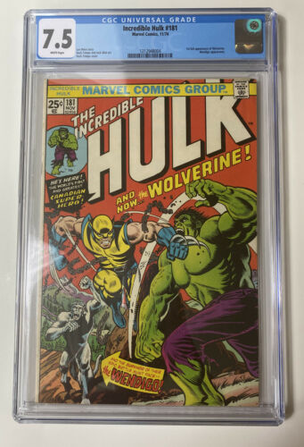INCREDIBLE HULK 181 Marvel Comics 1974 CGC 75 Wolverine 1st Full Appearance
