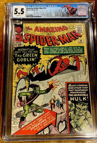 Amazing Spiderman 14 CGC 55 WHITE Clean 1st Green Goblin Marvel Disney MCU 