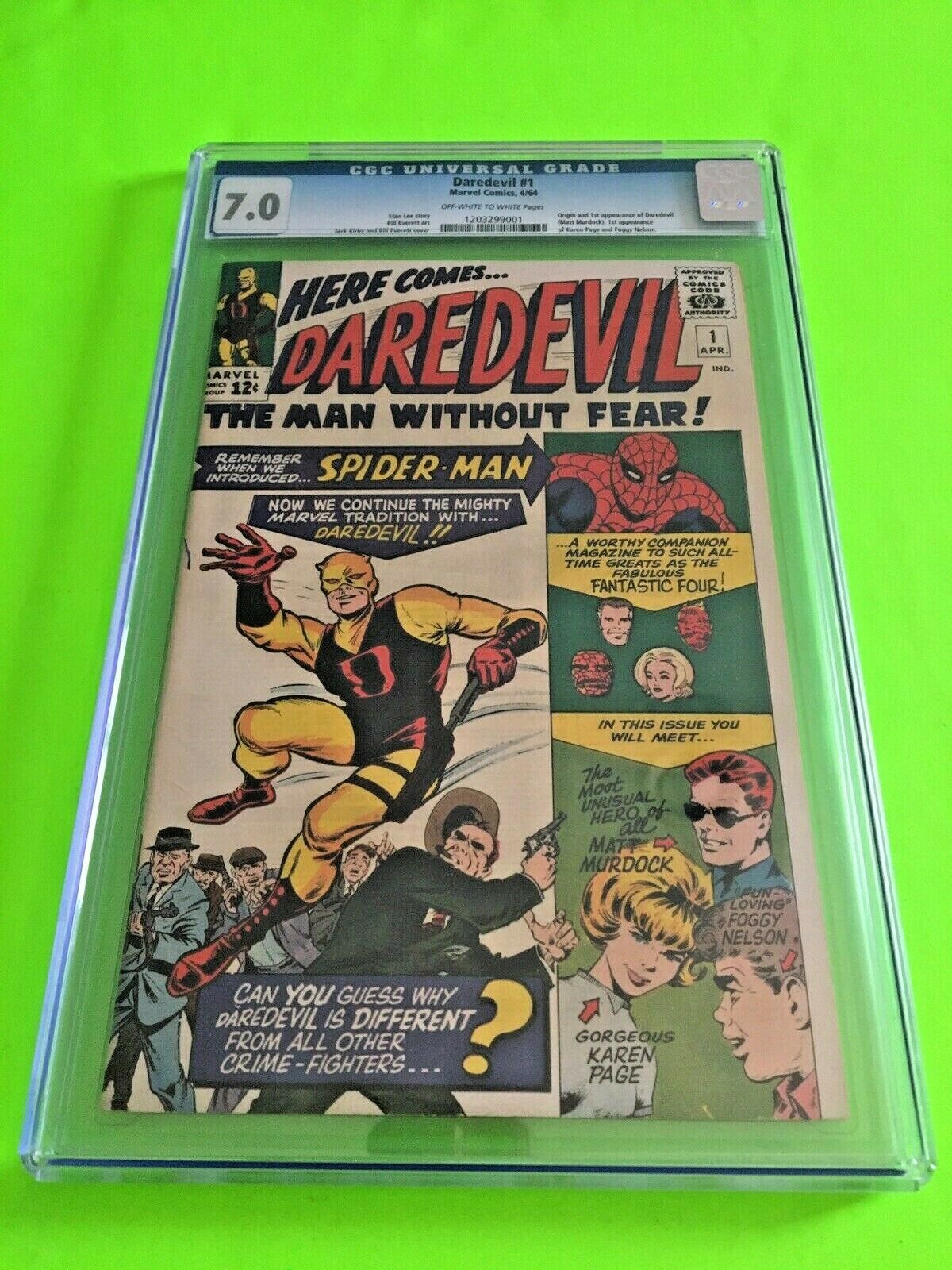 Marvel Comics Daredevil 1 1964 CGC 70 First Appearance Daredevil Key Issue