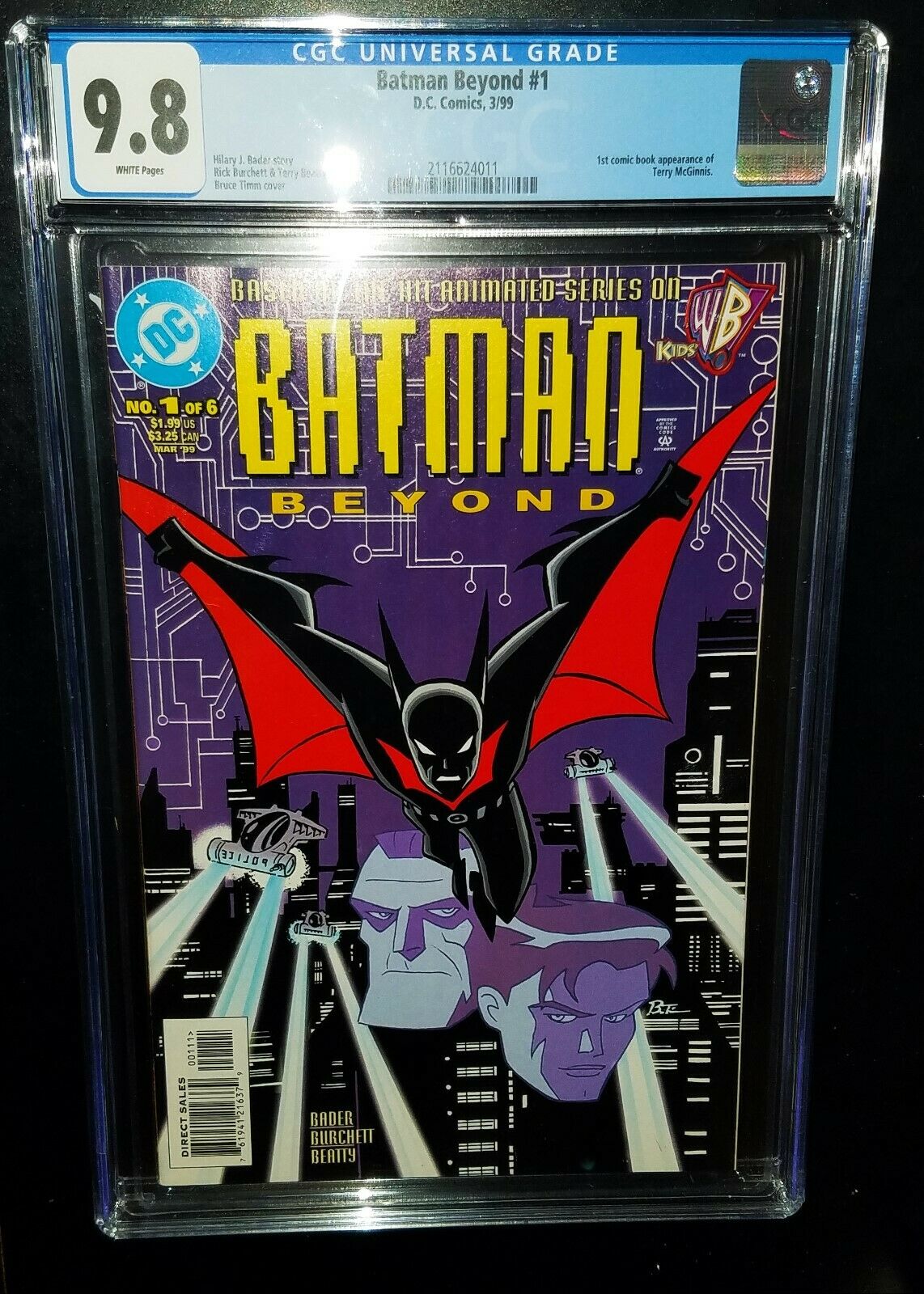 BATMAN BEYOND 1 1999 DC Comics CGC 98 NMMT White Pages 