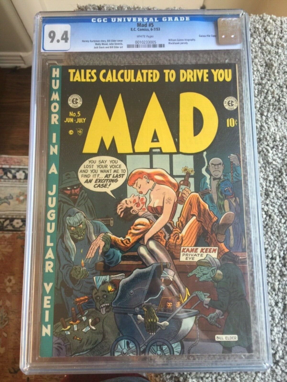 RARE 1953 EC GOLDEN AGE MAD 5 CGC 94 UNIVERSAL GAINES FILE COPY WHITE PAGES