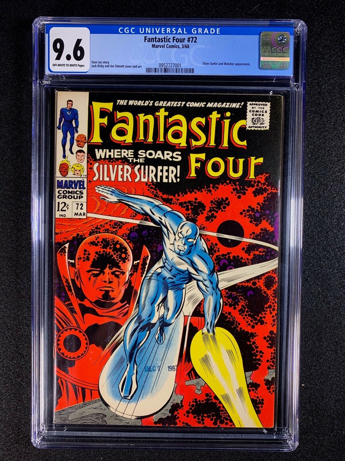 Fantastic Four 72 CGC 96 1968  Silver Surfer and Watcher app and cover