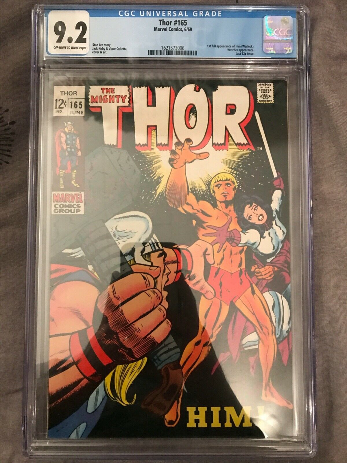 Thor 165 CGC 92 OWW 1st Him Adam Warlock