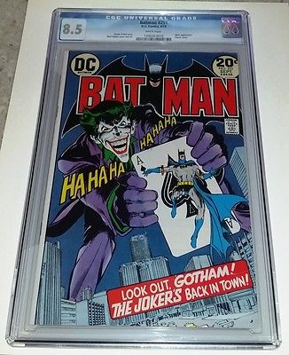 Batman 251  Classic Joker cover and interior art by Neal Adams 1973  CGC 85