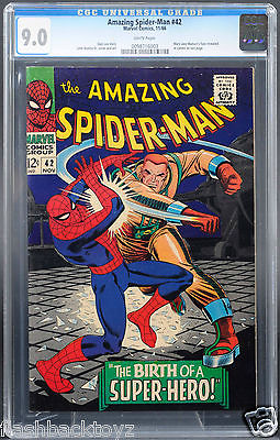 1966 Marvel Comics Amazing SpiderMan 42 CGC 90 White Pages