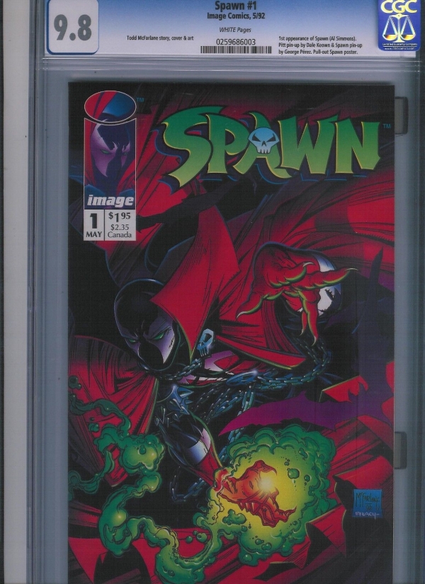 Spawn  1 CGC 98  White Pages UnRestored