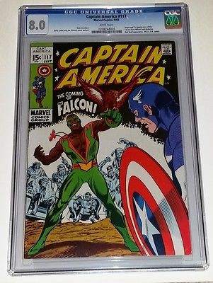 Captain America 117  Origin and 1st appearance of the FALCON 1969  CGC 80