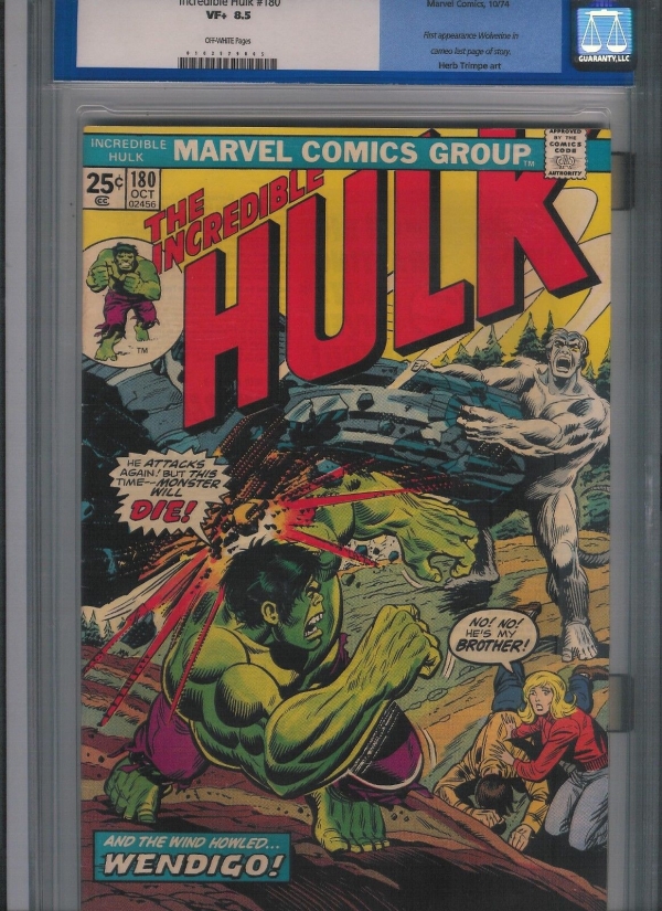 Incredible Hulk  180 CGC 85  OffWhite Pages UnRestored