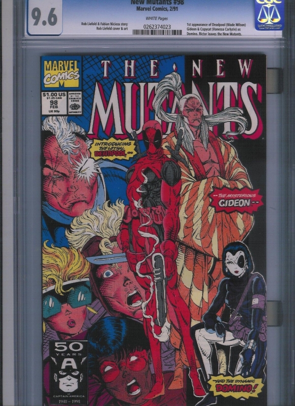 New Mutants  98 CGC 96  White Pages UnRestored