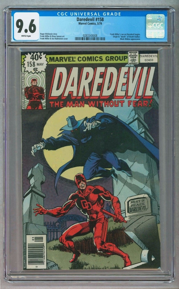 DAREDEVIL 158 CGC 96 1ST FRANK MILLER ORIGIN DEATH OF DEATHSTALKER KEY ISSUE 