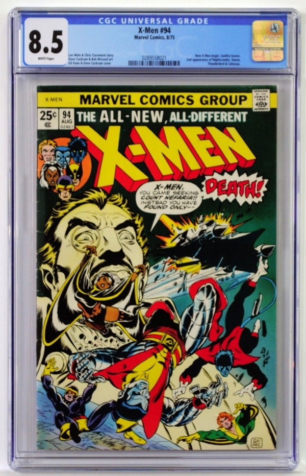 XMen 94 CGC 85 New XMen begin White pages Chris Claremont