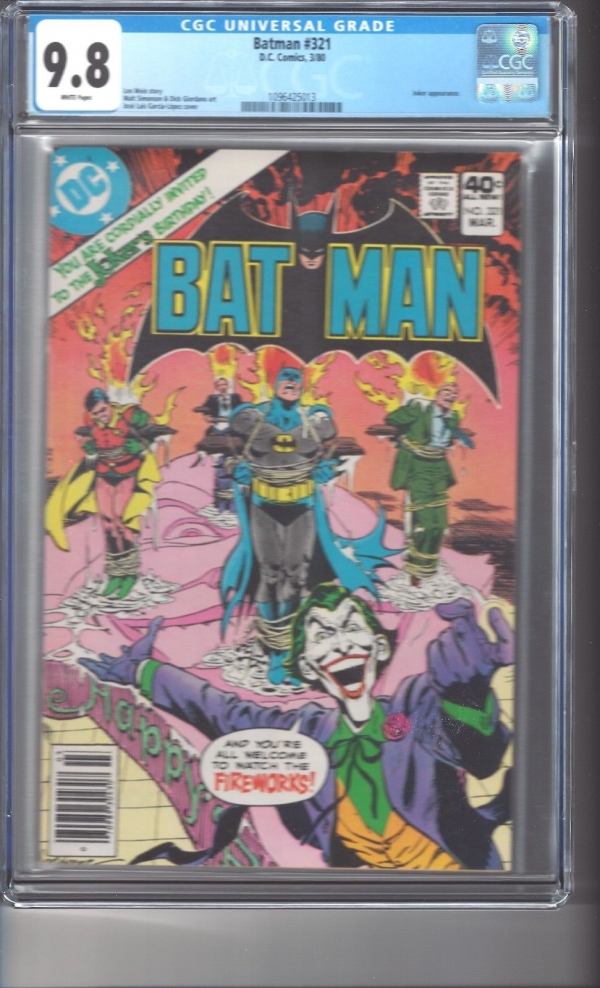 Batman 321 CGC 98 White Pages Highest Graded Copy Joker Appearance 