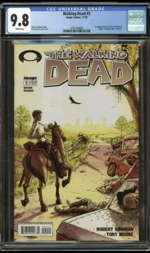 The Walking Dead 2 1st Print Black Label CGC 98 RARE Comic 1st Carl  Lori 
