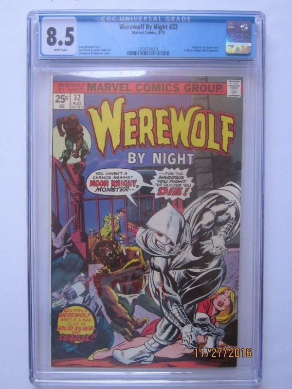 Werewolf by Night  32 CGC 85 WHITE PAGES Marvel 1975 1st app of Moon Knight