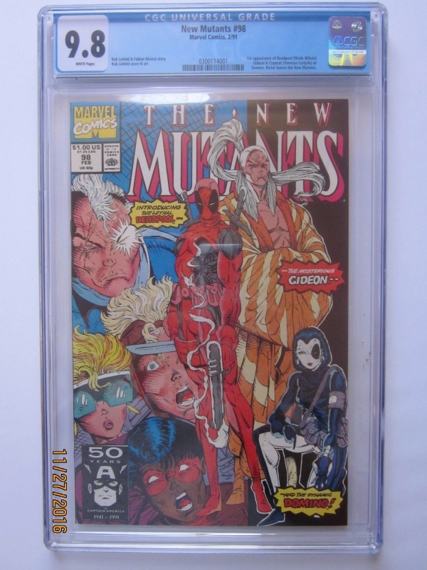 NEW MUTANTS 98 CGC 98  WHITE PAGES 1ST DEADPOOL WADE WILSON FREE SHIPPING