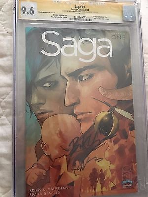 Saga 1 Retailer RRP Variant CGC SS 96 2X SIGS VAUGHN AND STAPLES VERY RARE