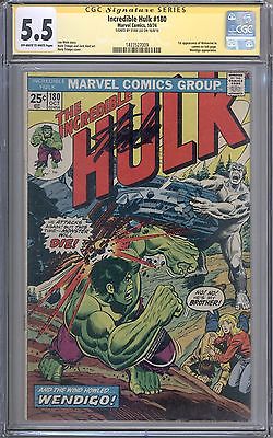 Incredible Hulk 180 CGC 55 SS Signed Stan Lee 1st Wolverine