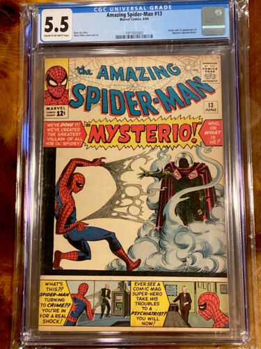 Amazing SpiderMan 13 CGC 55 1st Mysterio 1964 Marvel Stan Lee MCU HOT KEY