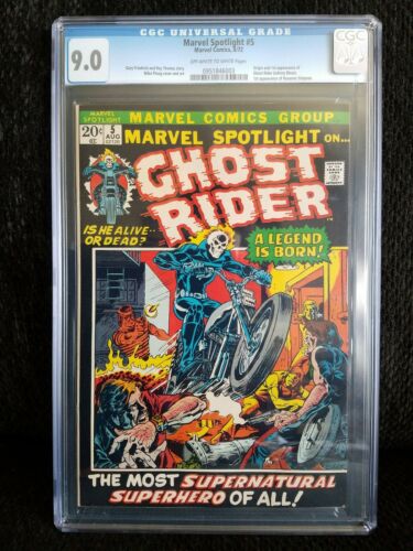 MARVEL SPOTLIGHT  5 CGC 90 VFNM OWW Marvel 1972 1st app of Ghost Rider KEY