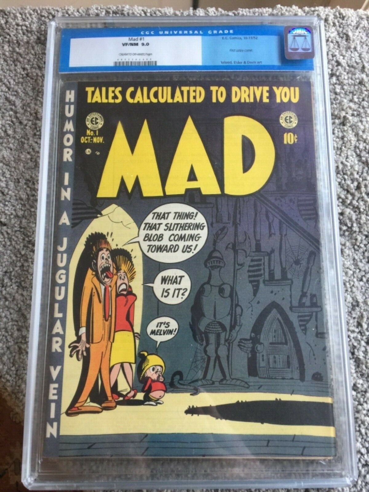 RARE 1952 EC GOLDEN AGE MAD 1 CGC 90 UNIVERSAL UNDERGRADED 1ST GEN HOLDER WOW