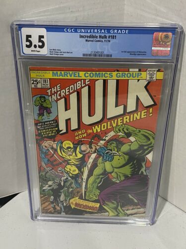 The Incredible Hulk 181  1st full appearance of WOLVERINE 1974  CGC 55