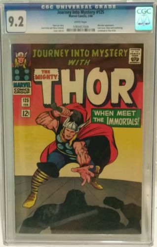 CGC 92 Journey Into Mystery 125 Thor Classic Cover 1966 NM White Pgs STAN LEE