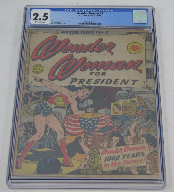CGC Graded 25 DC Comics Wonder Woman For President Political 7 Comic Book
