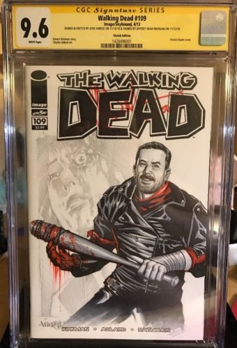 Walking Dead 109 CGC 96 Sketched  Signed By Jose Varese And Jeffrey D Morgan