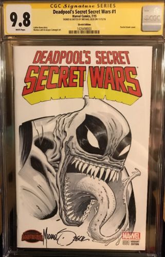 Deadpools Secret Wars 1 CGC SS 98 Signed And Sketched By Micheal Zeck