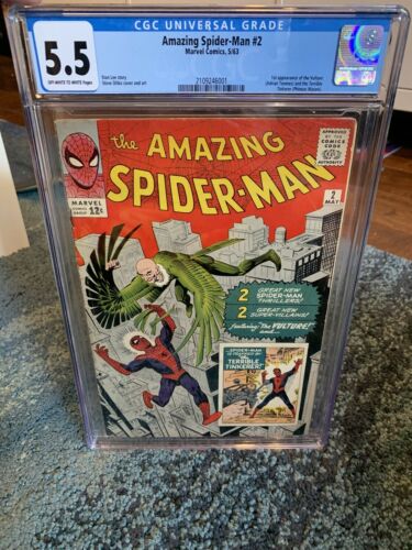 Amazing SpiderMan 2 CGC 55 1st Vulture 1963 Marvel