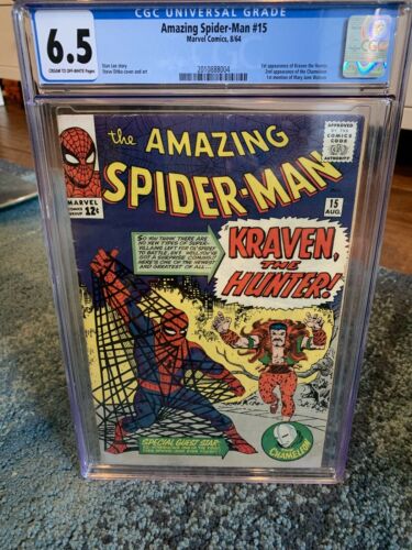 The Amazing SpiderMan 15 Marvel CGC 65 First Appearance Of Kraven