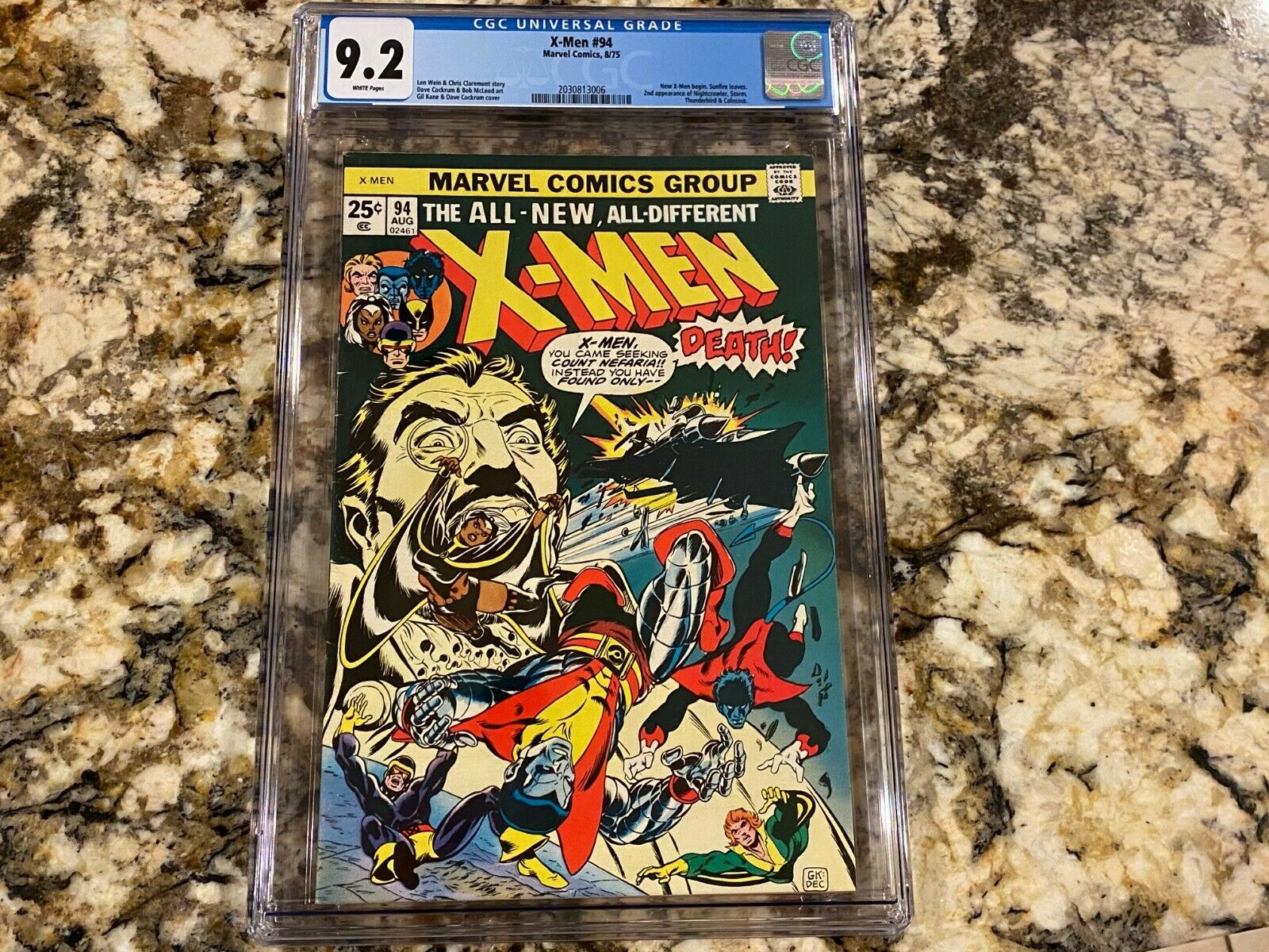 XMEN 94 CGC 92 RARE WHITE PAGES 1ST NEW XMEN IN TITLE HOT LIKE GIANT SIZE 1
