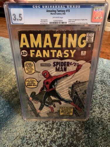 Amazing Fantasy 15 Marvel First Appearance Of Spiderman CGC 35 Off White