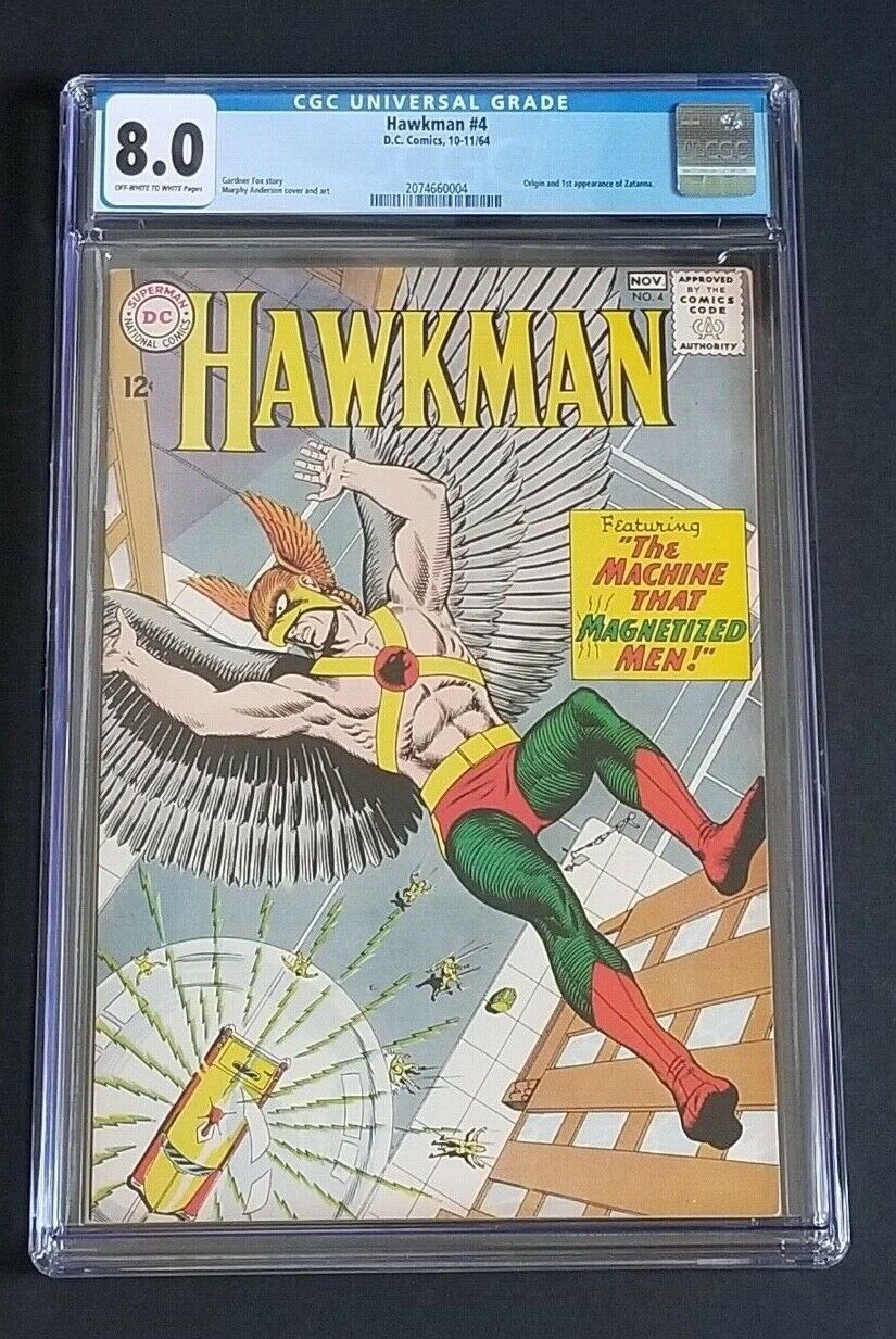 HAWKMAN 4  1ST ZATANNA  GORGEOUS CGC 80  JUSTICE LEAGUE DARK  JJ ABRAMS