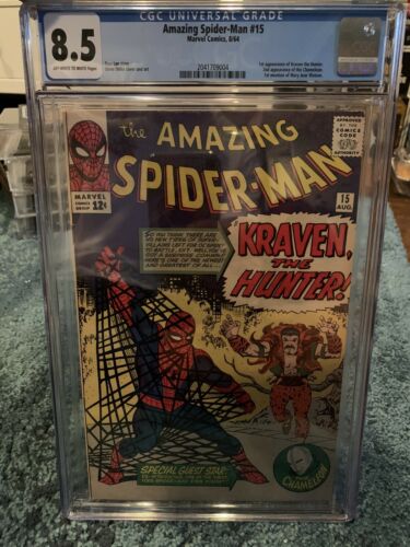 The Amazing SpiderMan 15 Marvel First Appearance Of Kraven The Hunter CGC 85