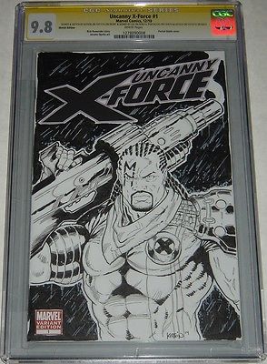 Uncanny XForce 1 Signed Stan Lee Portacio Liefeld Sketched Alex Kotkin CGC 98