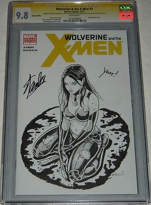 Wolverine and the Xmen 1 X23 Sketch by Alex Kotkin SS CGC 98 Signed Stan Lee