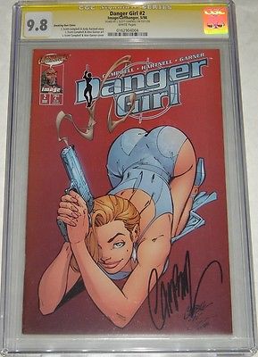 Image Danger Girl 2 Smoking Gun Variant Signed by J Scott Campbell SS CGC 98