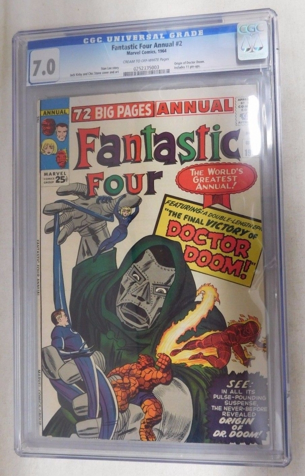 Marvel FANTASTIC FOUR ANNUAL 2 CGC Graded 70 1964 Vintage Comic